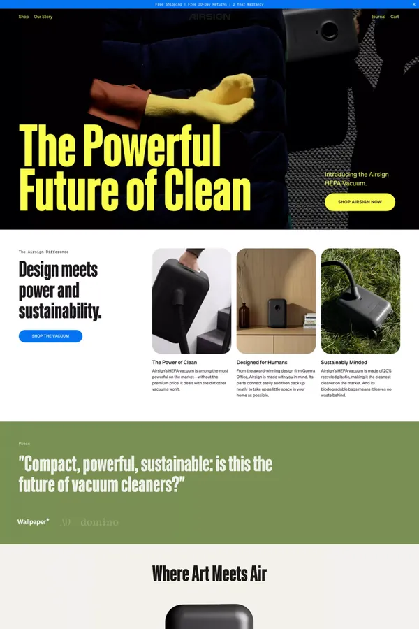 Airsign - Tools for Modern Living - Ecommerce design inspiration