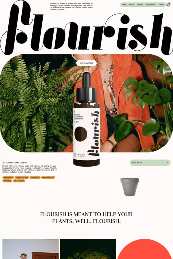 Flourish Plant Food - Ecommerce design inspiration