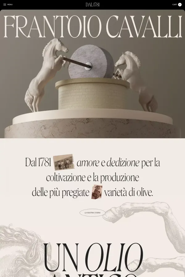 Frantoio Cavalli | Produzione e vendita Olio EVO Italiano - Ecommerce design inspiration