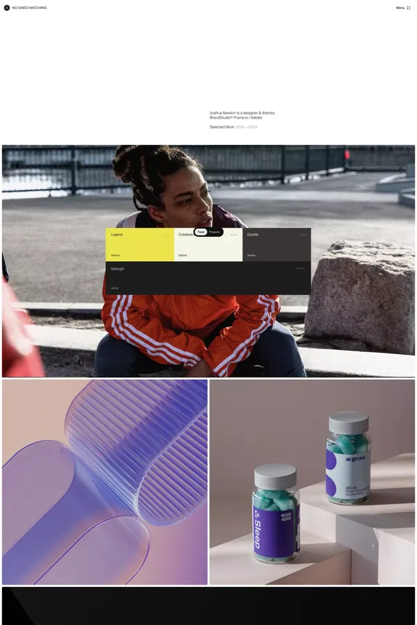 NO/ONES/WATCHING - Portfolio design inspiration