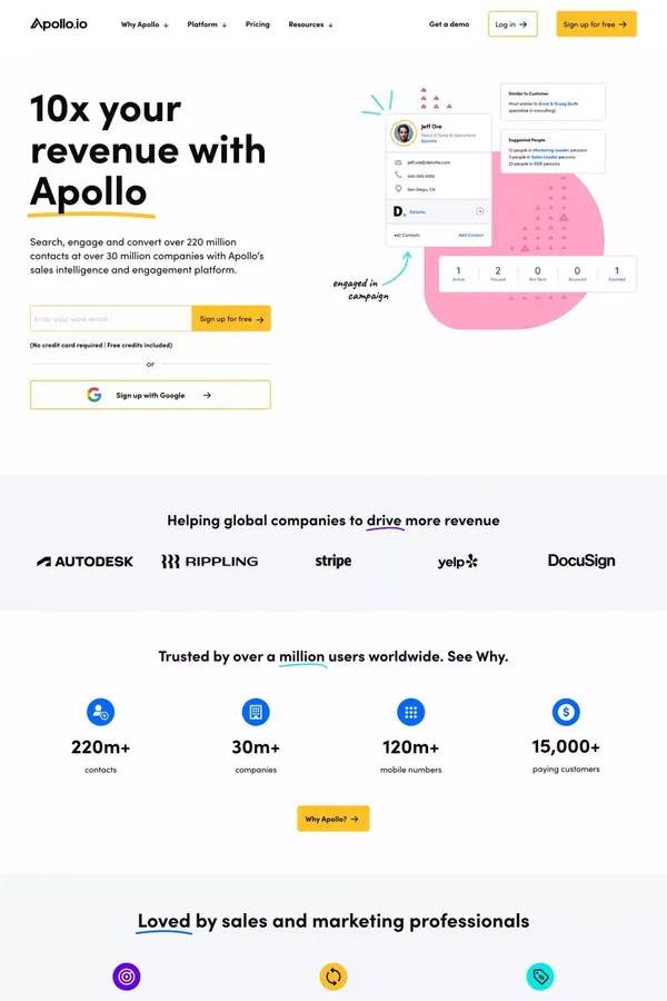 Apollo - Landing design inspiration
