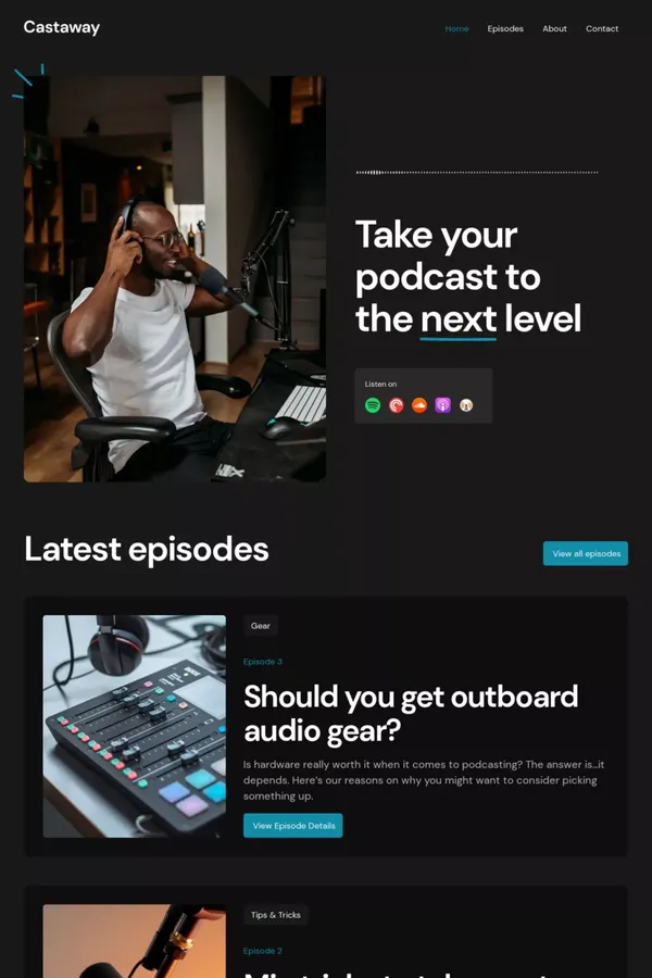 Castaway - Webflow Website Template - Template design inspiration
