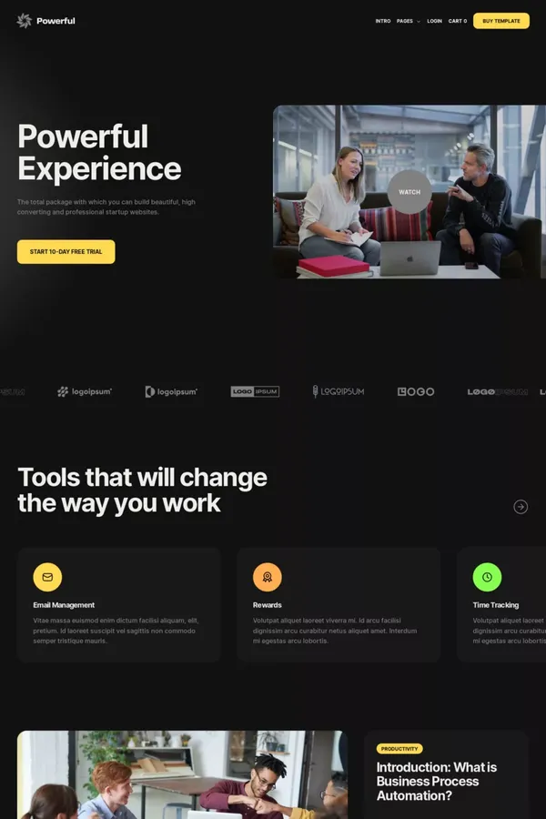 Powerful - Webflow Ecommerce Template - Template design inspiration
