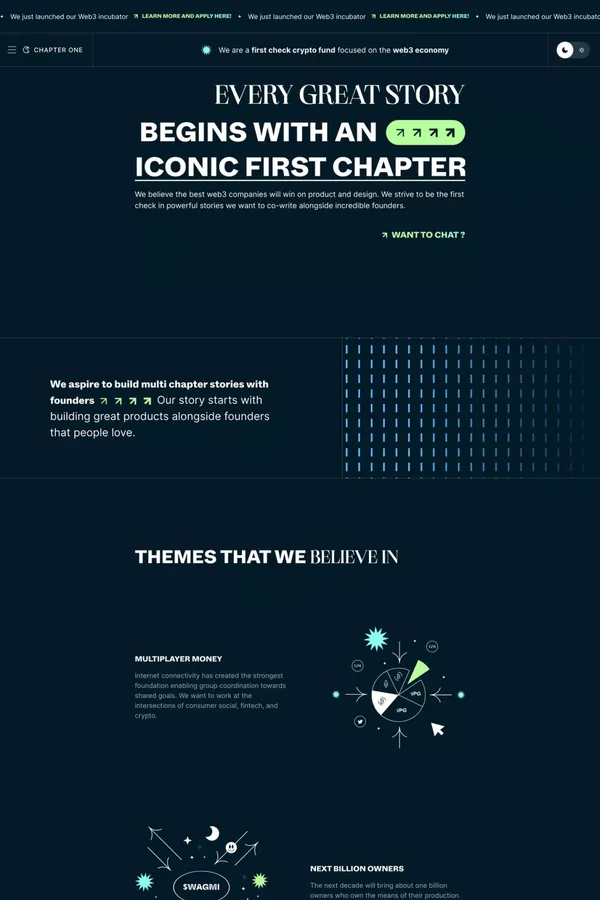 https://chapterone.com/en/ - Landing design inspiration