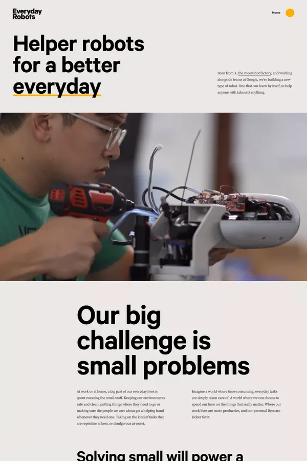 Home | Everyday Robots - Portfolio design inspiration