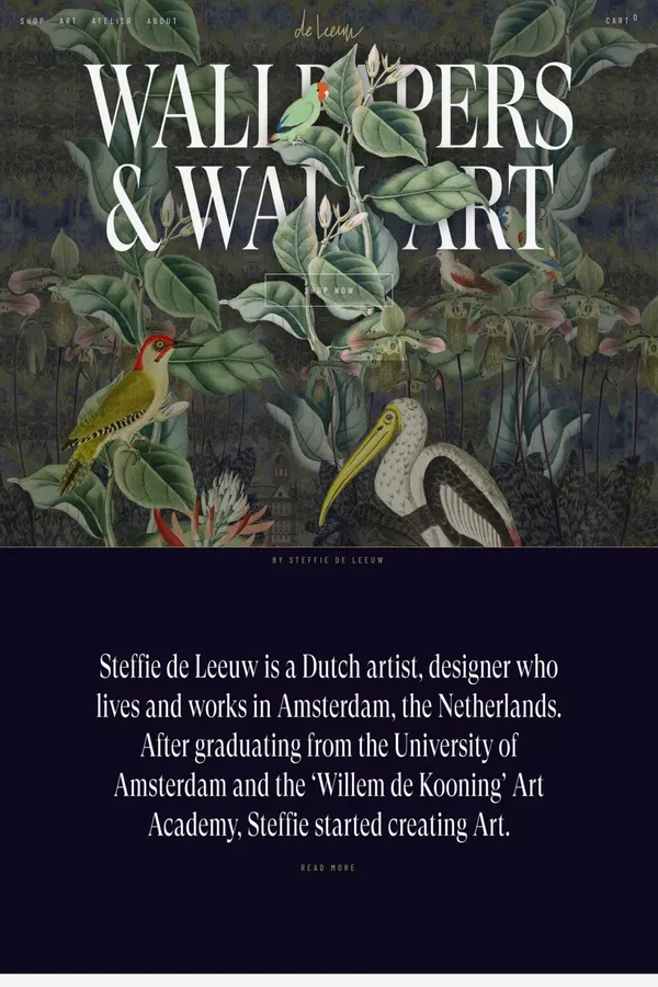 Steffie de Leeuw – Wallpapers, murals & art - Ecommerce design inspiration