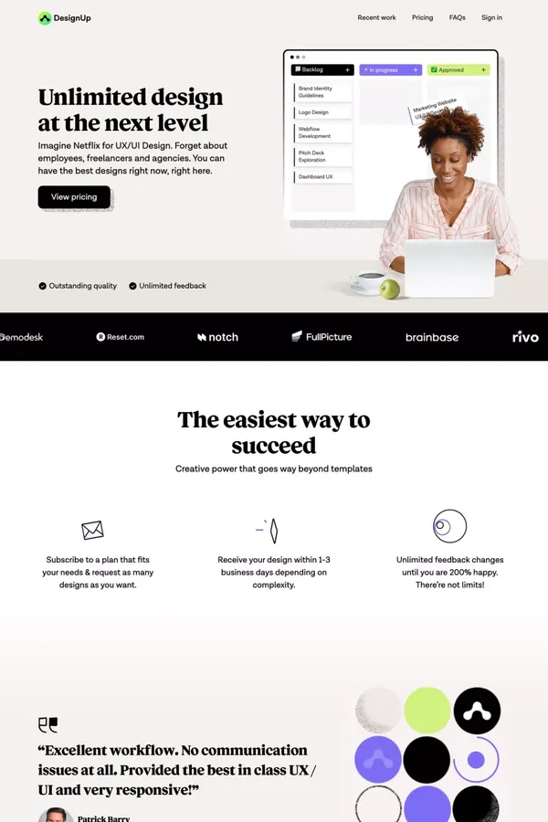 DesignUp - Portfolio design inspiration