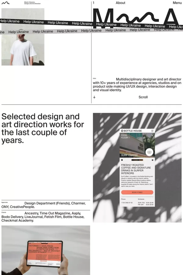 Maxim Aksenov - Portfolio design inspiration