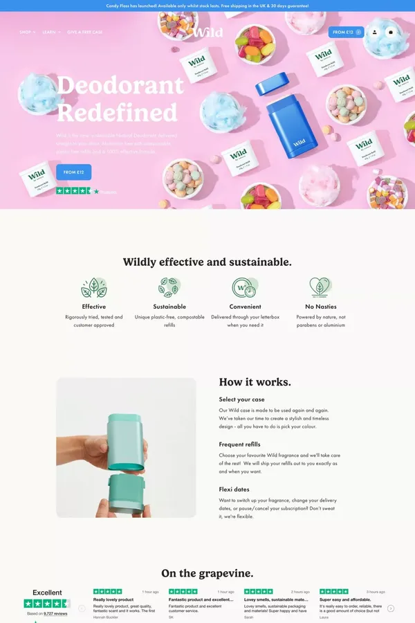 Sustainable Natural Deodorant That Works | Wild Natural Deodorant– Wild UK - Ecommerce design inspiration