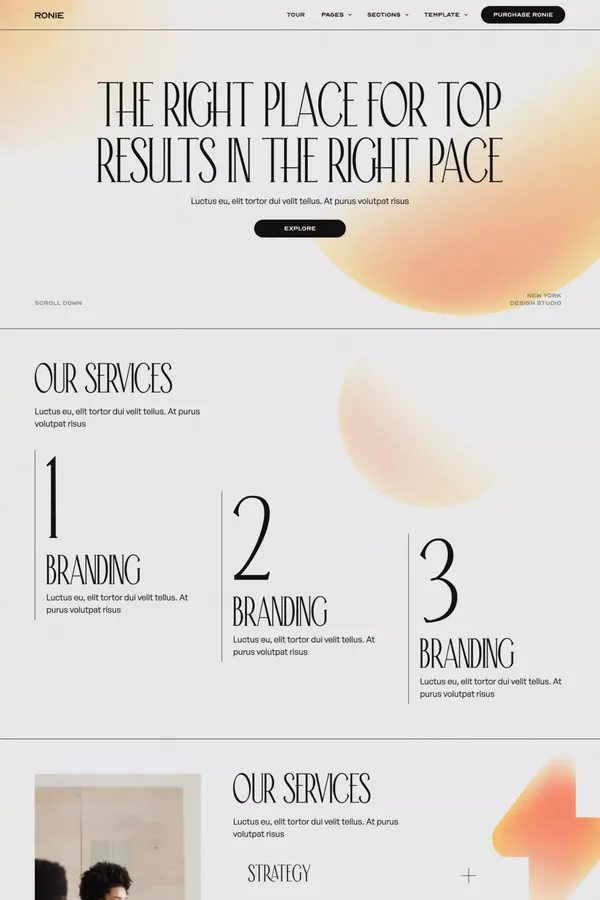 Ronie - Webflow Website Template - Template design inspiration