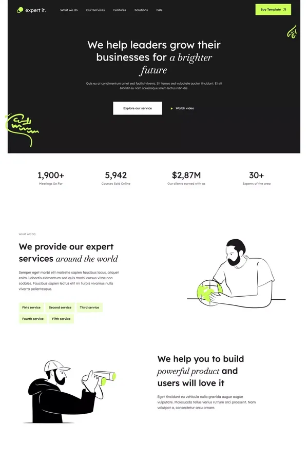 Expert it – Webflow Website Template - Template design inspiration