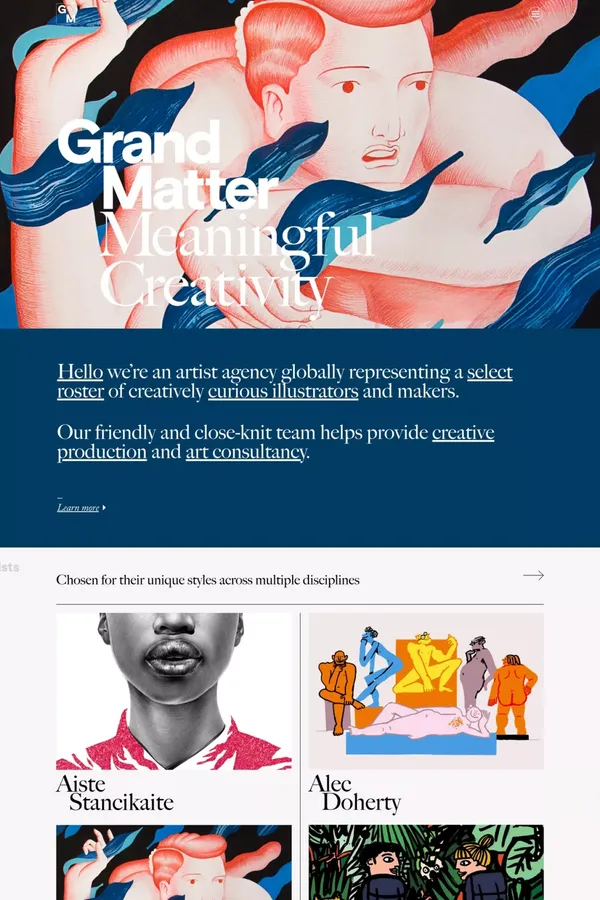 Grand Matter – Meaningful Creativity - Portfolio design inspiration