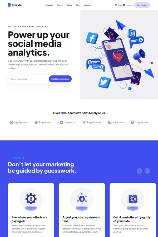 Elevate - Webflow Website Template - Template design inspiration