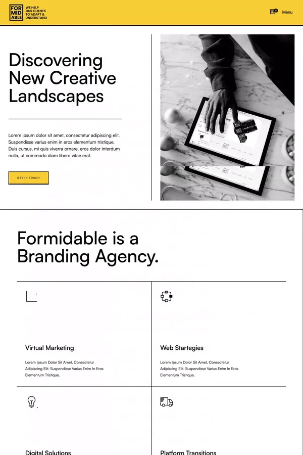 Formidable - Webflow Ecommerce website template - Template design inspiration