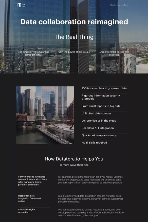 Datatera - Landing design inspiration