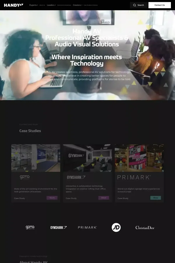 Professional AV Solutions | AV Specialists | Audio Visual Solutions - Handy AV - website design inspiration