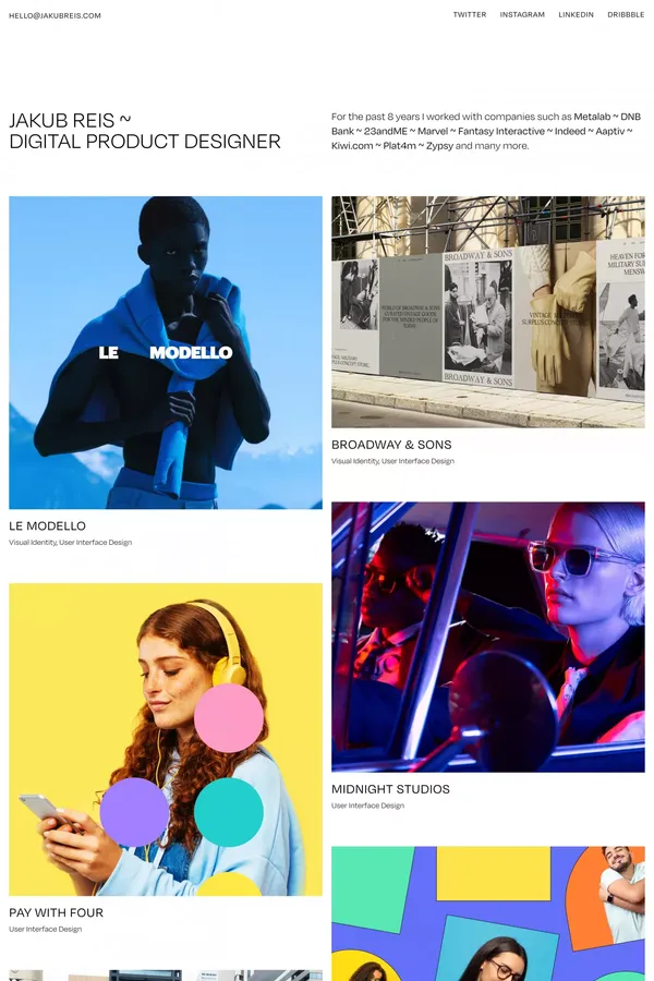 Jakub Reis — Digital Product Designer - Portfolio design inspiration