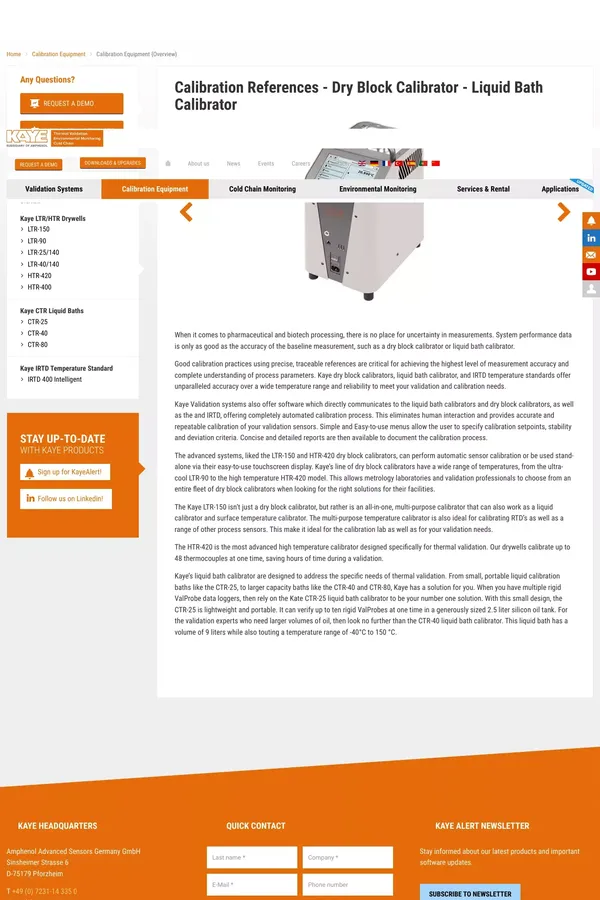 Dry Block Calibrator - Liquid Bath Calibrator - Calibration References - website design inspiration