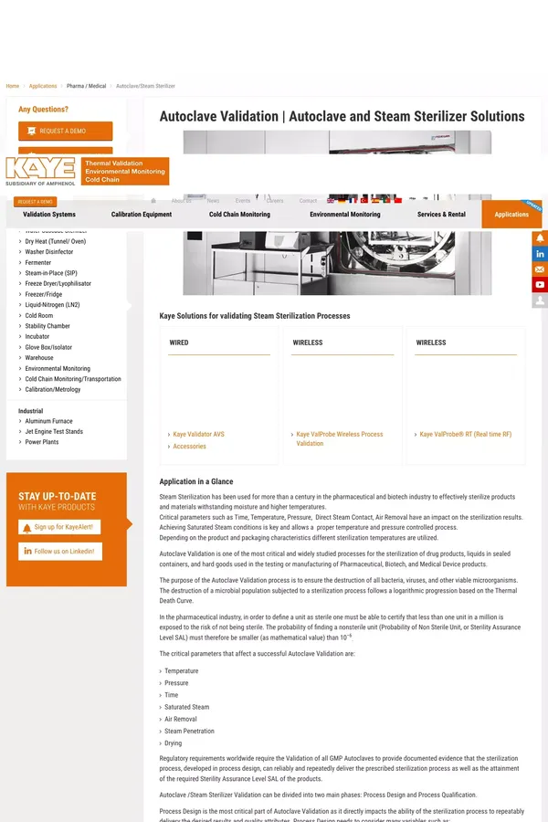 Autoclave Validation | Autoclave and Steam Sterilizer Solutions - website design inspiration
