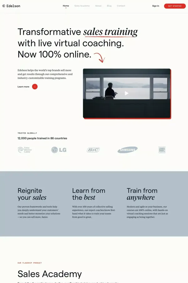 Grow with Edelson - Landing design inspiration