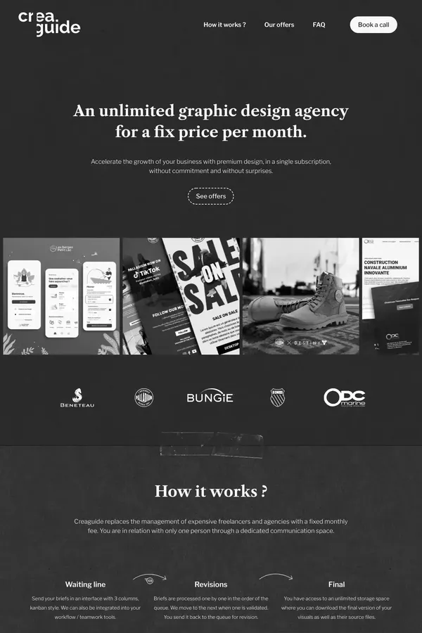 Creaguide - Service de design graphique web et print en illimité.
