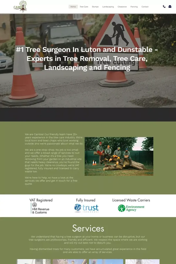 Tree Removal Luton - Tree Surgeon Luton - Tree Surgeon Dunstable - Cambia - website design inspiration