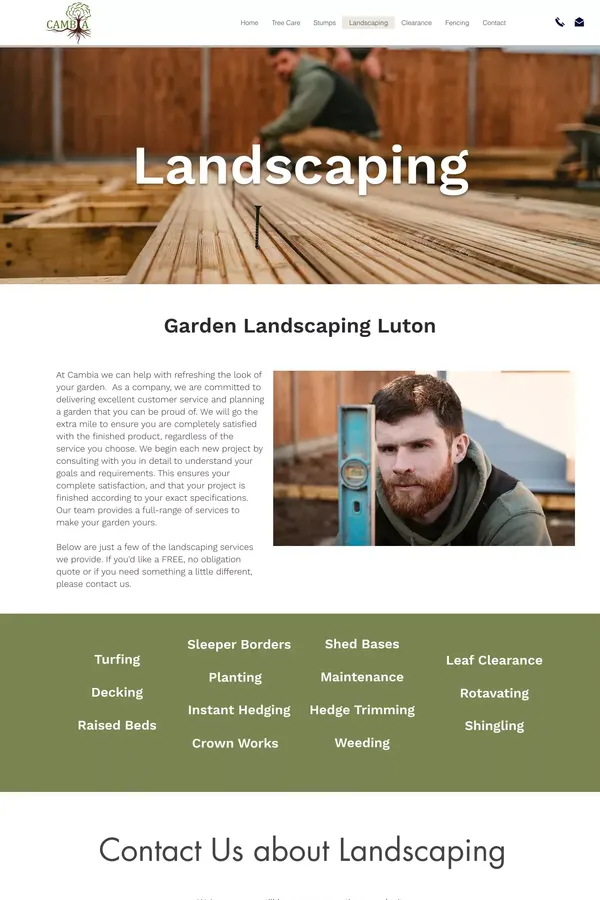 Garden Landscaping luton - Landscape Gardeners Dunstable - Cambia - website design inspiration