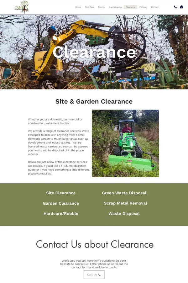 Garden Clearance Luton - Site Clearence - Dunstable - Cambia - website design inspiration