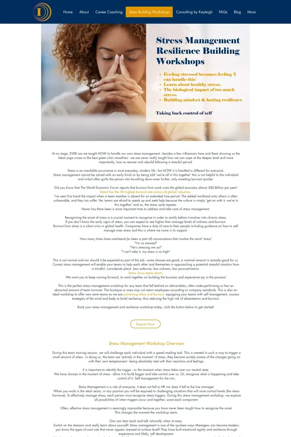 Stress Management Workshop | Resilience Building | TIRA - website design inspiration