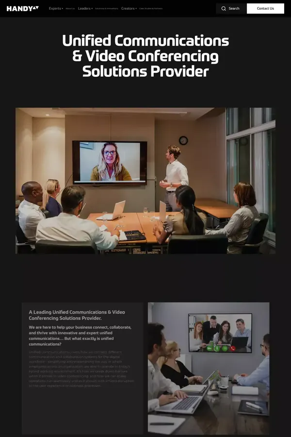 Handy AV | Video Conferencing Solutions Provider | Unified Communications - website design inspiration
