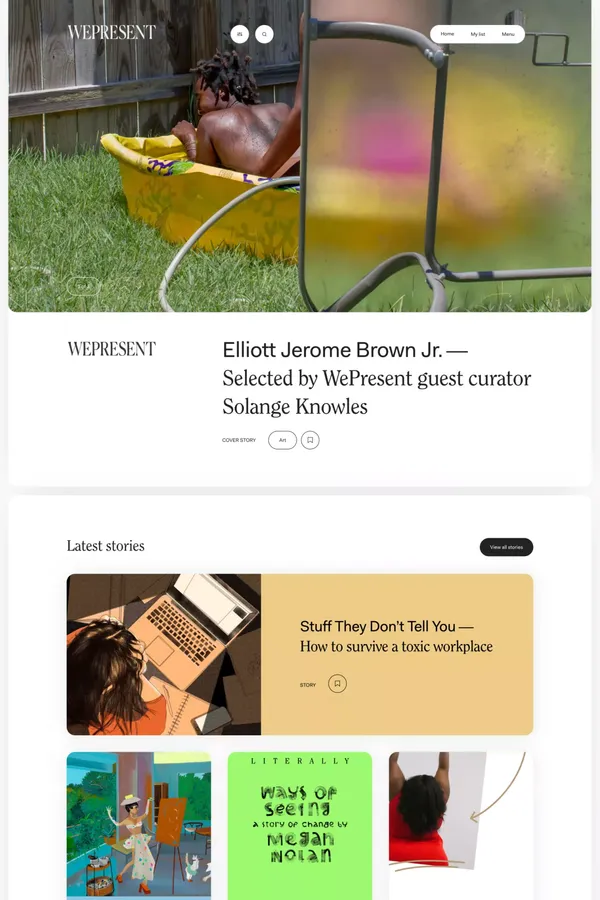 WePresent | Unexpected stories about creativity - Blog design inspiration