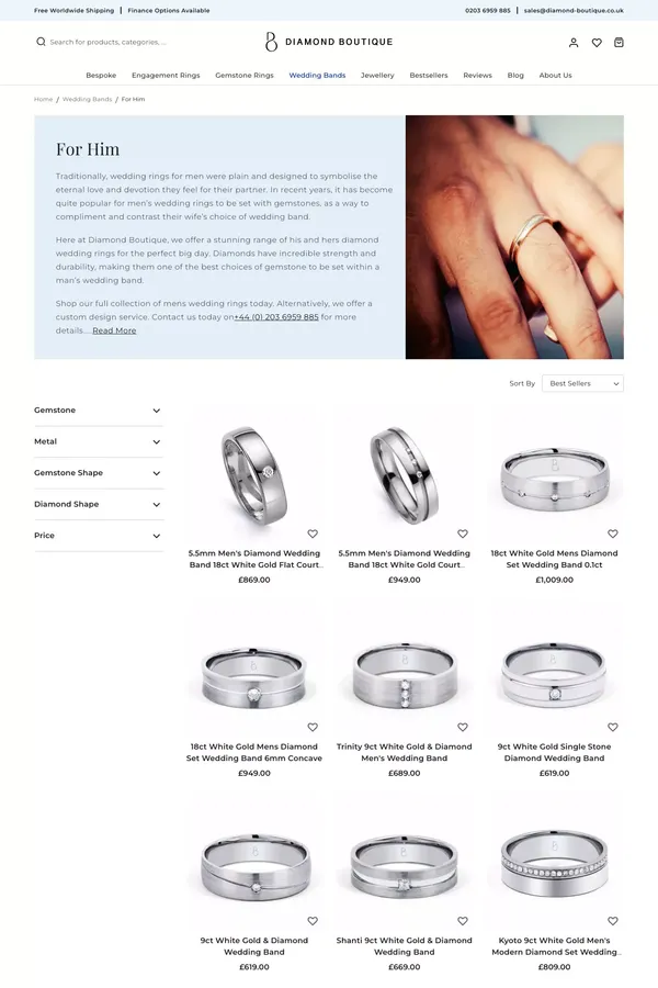Wedding Bands For Men | Mens Wedding Rings | Diamond Boutique ® - Diamond Boutique ® - website design inspiration