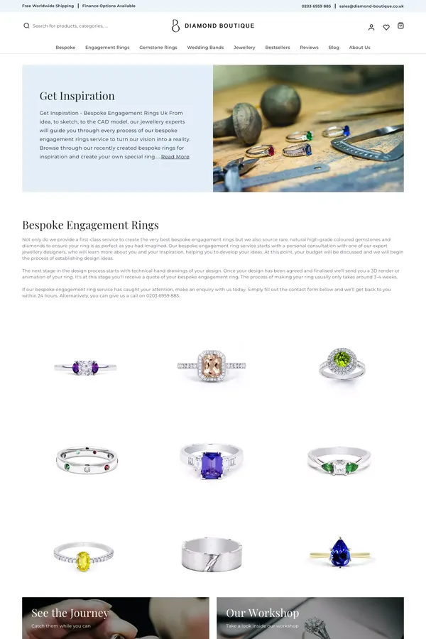 Bespoke Engagement Rings - Diamond Boutique ® - website design inspiration