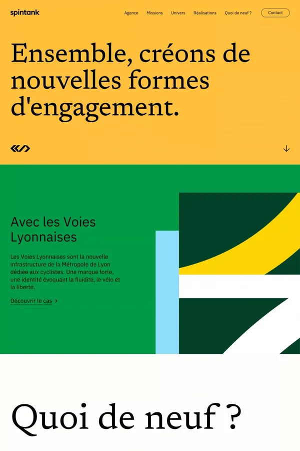 Ensemble, créons de nouvelles formes d'engagement | Spintank - Portfolio design inspiration
