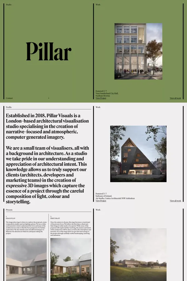 Pillar - Portfolio design inspiration
