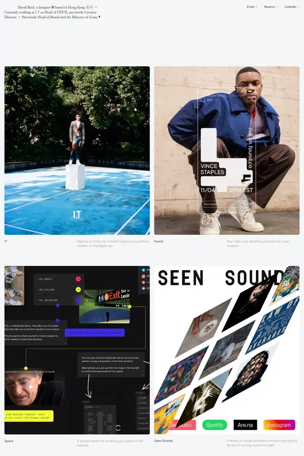 David Reid - Portfolio design inspiration