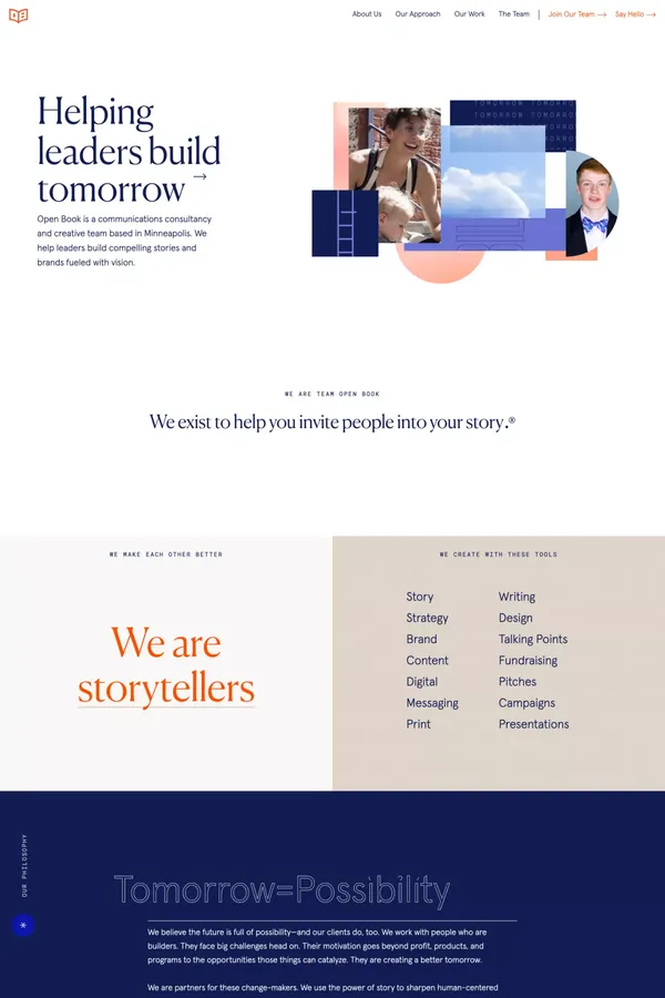 Open Book Communications - Portfolio design inspiration