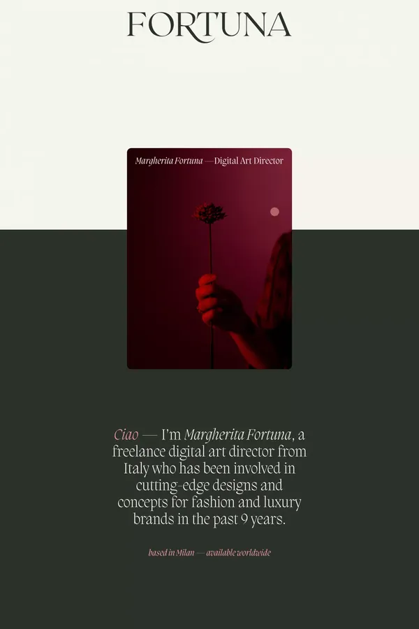Margherita Fortuna — Digital Art Director - Portfolio design inspiration