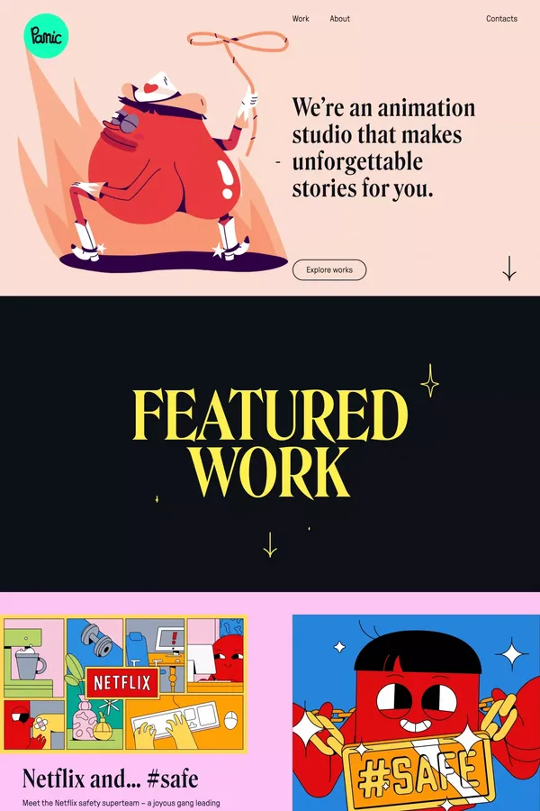 Panic - Loud stories. Exceptional craft. - Portfolio design inspiration