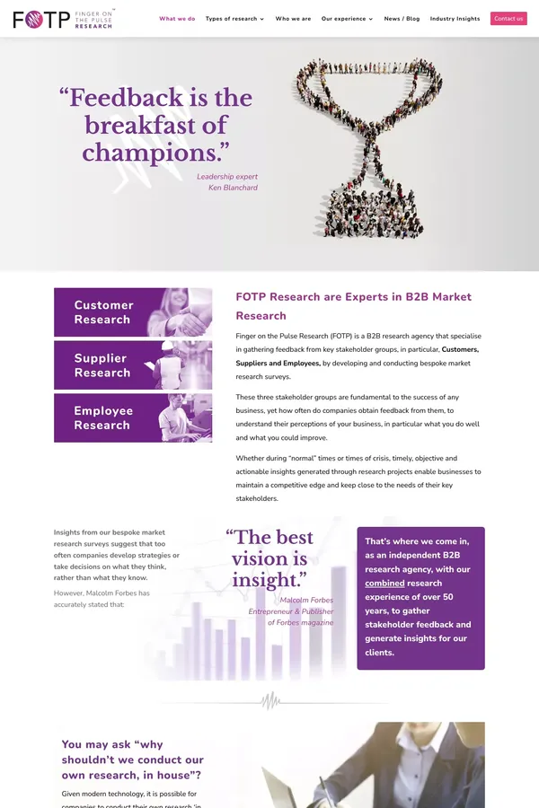 B2B Research Agency - Bespoke Market Research - FOTP Research - website design inspiration