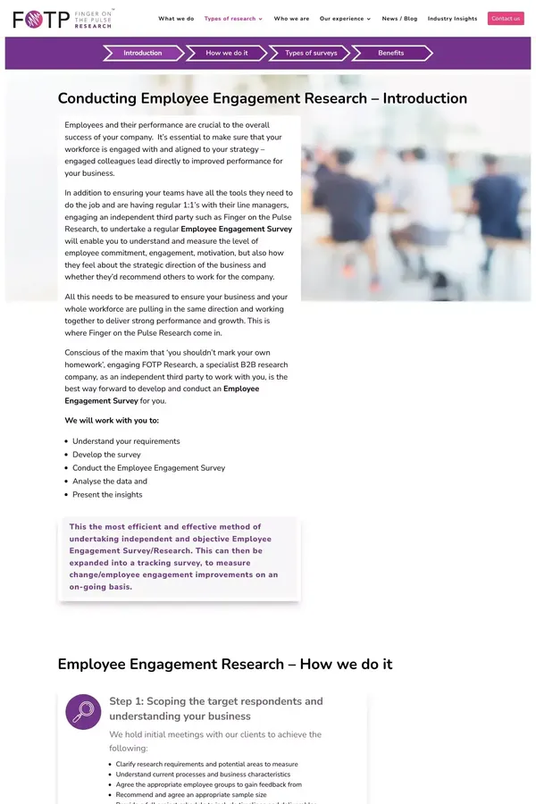 Employee Engagement Surveys - Finger On The Pulse Research - website design inspiration