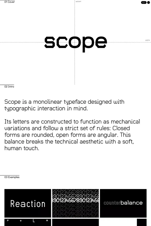 Scope – a monolinear typeface designed with typographic interaction in mind.