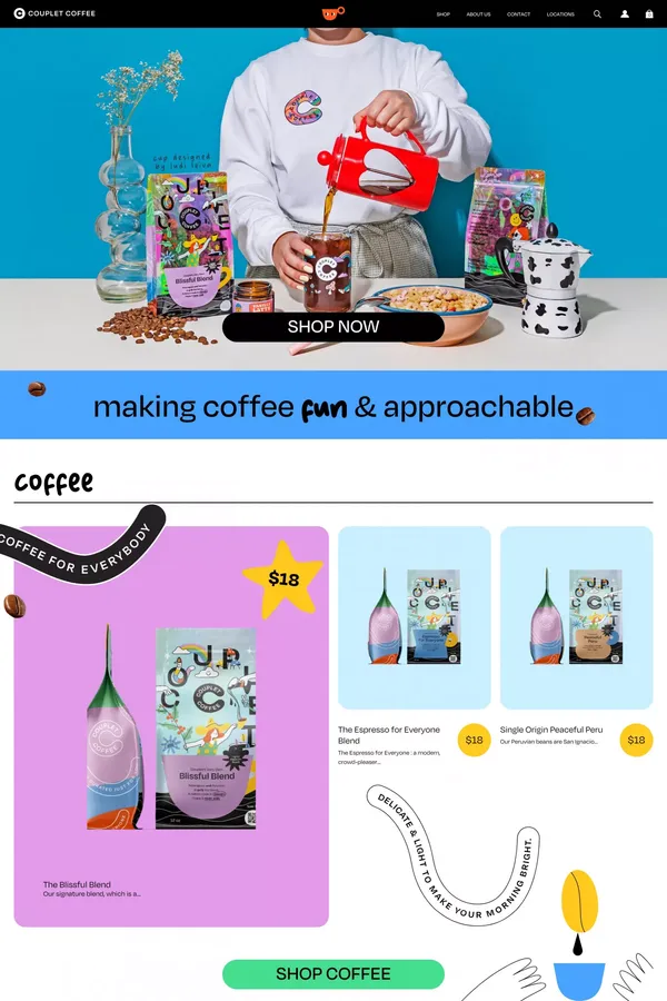 Couplet Coffee - Ecommerce design inspiration