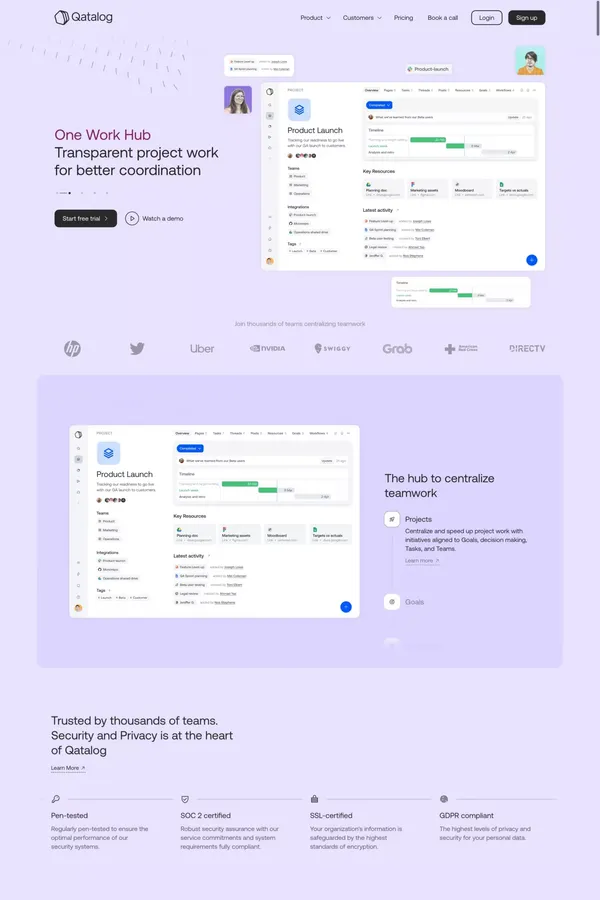 Work Hub | Qatalog - Landing design inspiration