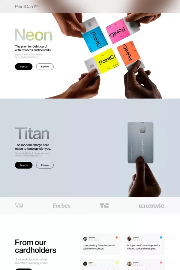 PointCard™ - Landing design inspiration