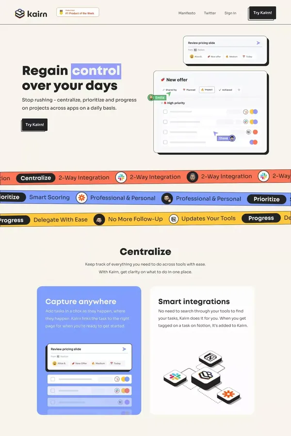 Kairn - Get Great Days - Landing design inspiration