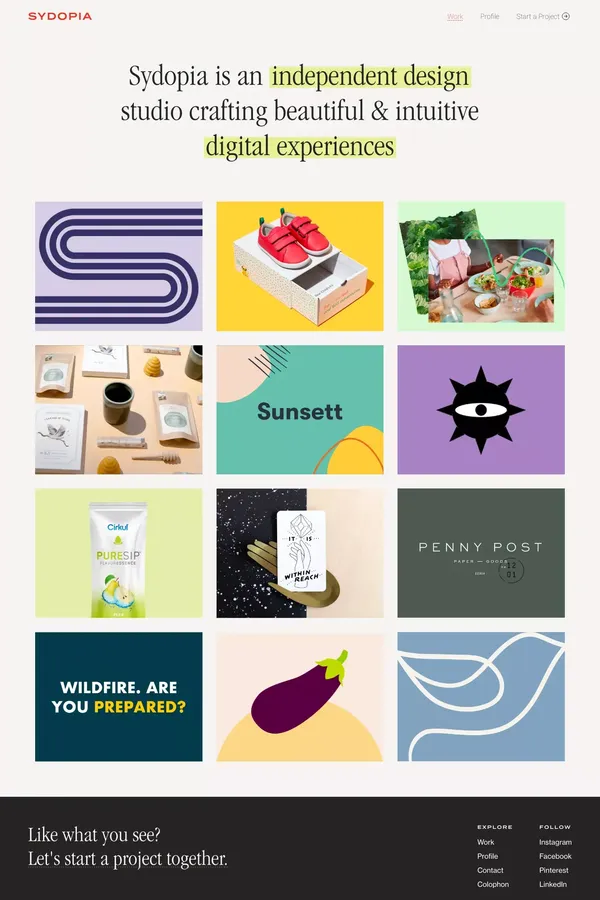 Sydopia | An Independent Digital Design Studio - website design inspiration
