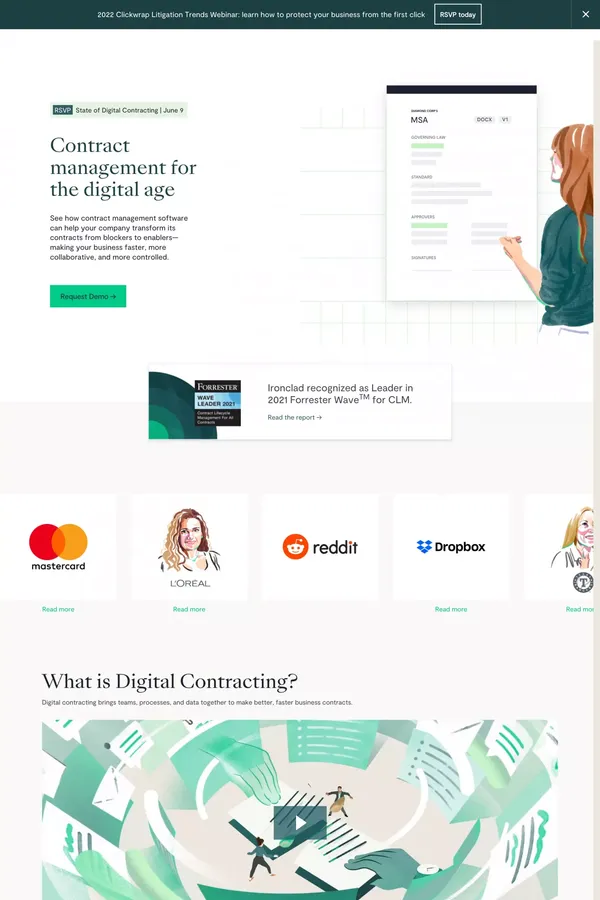 Ironclad: Contract Management Software for the Digital Age - Landing design inspiration