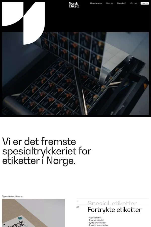 Forside | Norsk Etikett AS - Landing design inspiration