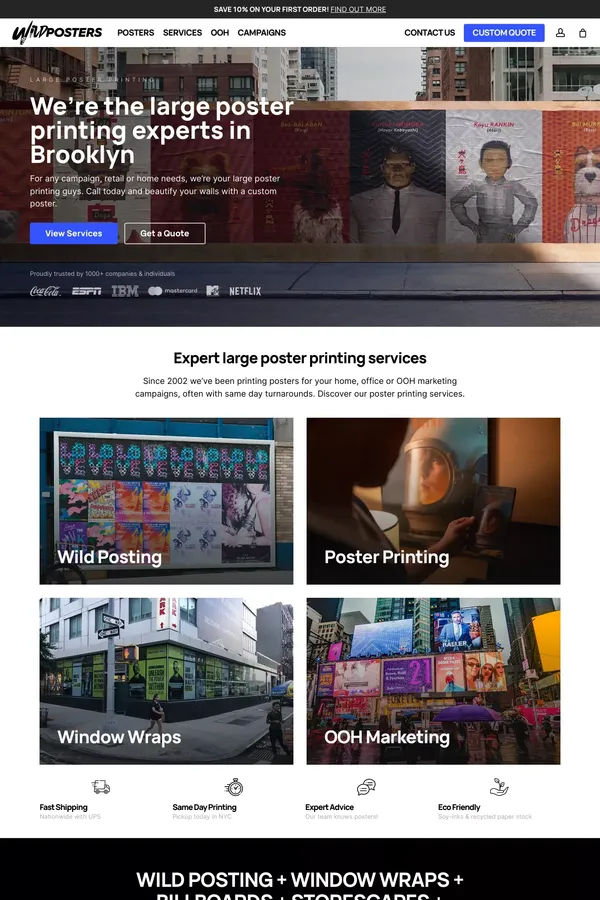 Large Poster Printing | 🐅 Wild Posters NYC - website design inspiration